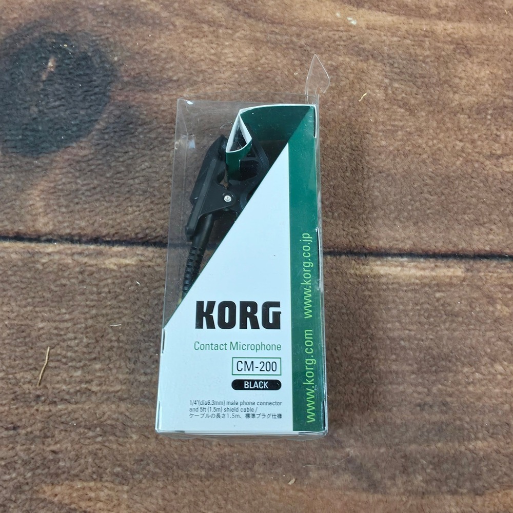 Korg Contact Microphone CM-200 Black New Clip-on Tuner Pickup 1/4 Inch Plug